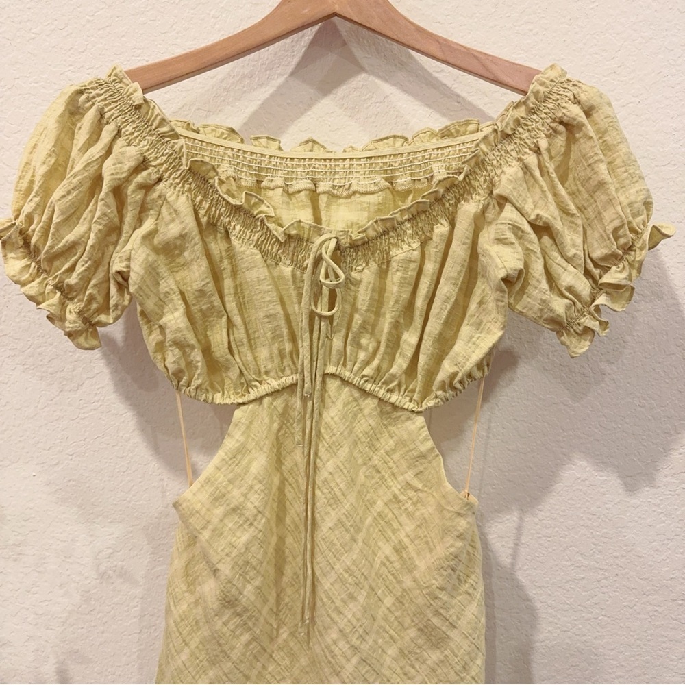 ASTR Arlina Midi Dress in Yellow Size Small NWT - Picture 3 of 6